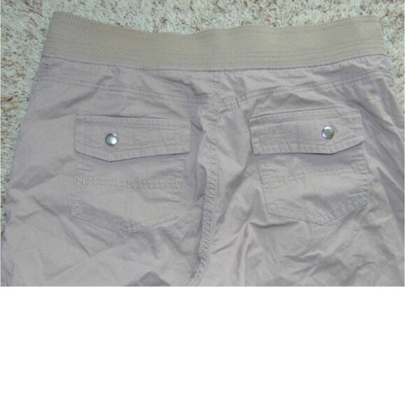 Womens Crop Pants 10 Lee Khaki Elastic Waist Adjust Leg Pull On Relaxed Pants - Picture 5 of 5